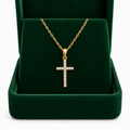Aurelia | Collar cruz circonita dorado cadena fina